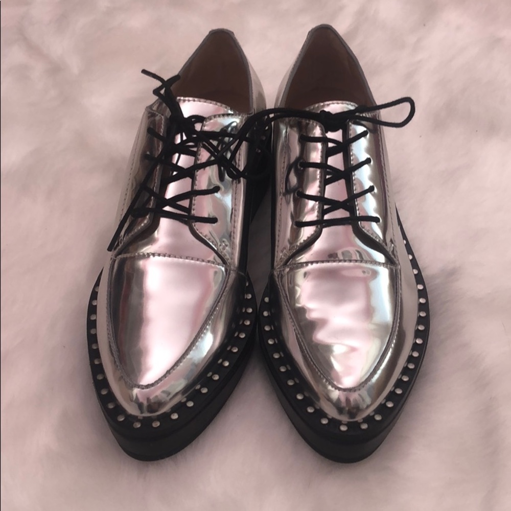 Loeffler Randall “Frances” silver oxfords NEW!!!